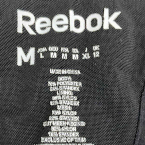 Reebok Support Black Athletic Mesh Back Racerback Bra size Medium - Picture 8 of 8